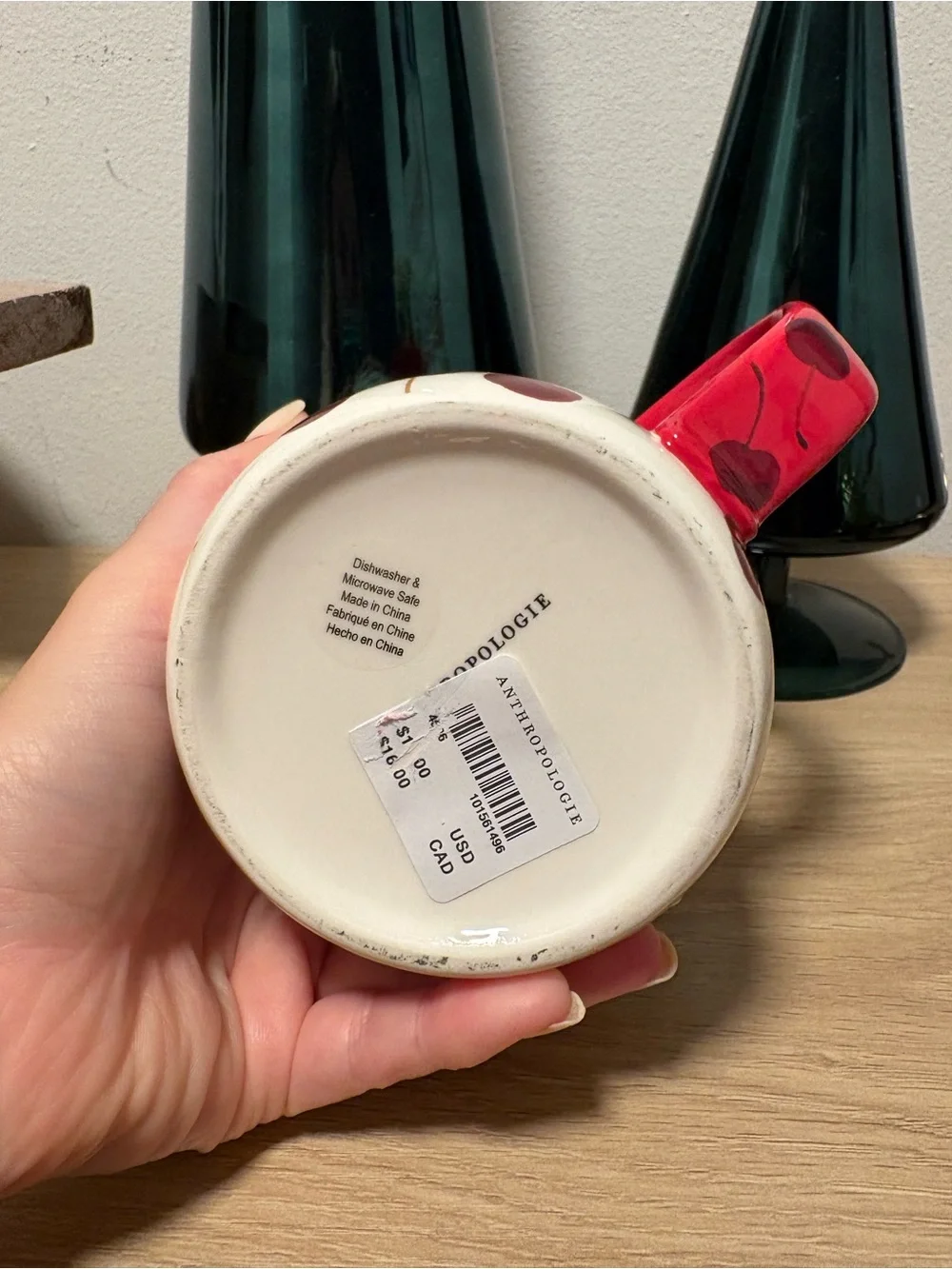 Anthropologie Berry Cherry Stoneware Mug